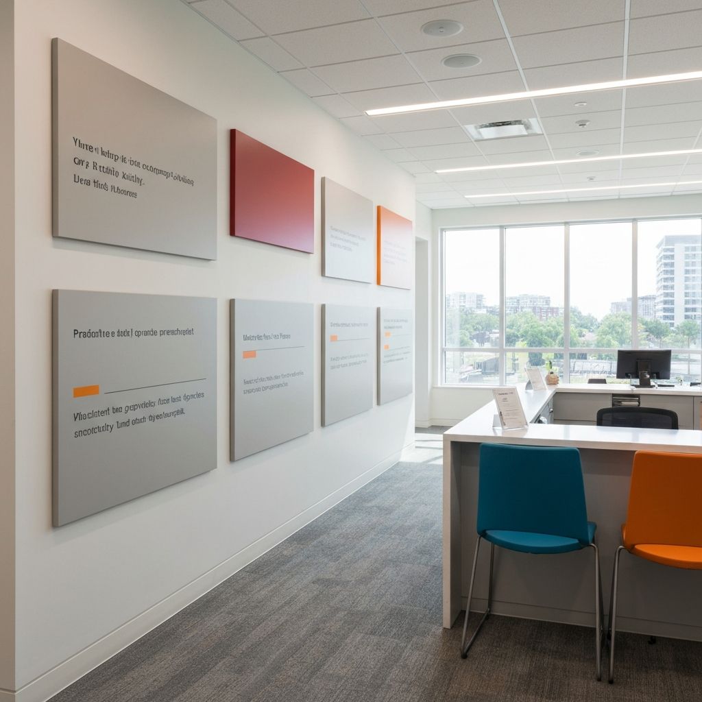 Reception aziendale moderna con ambiente professionale accogliente