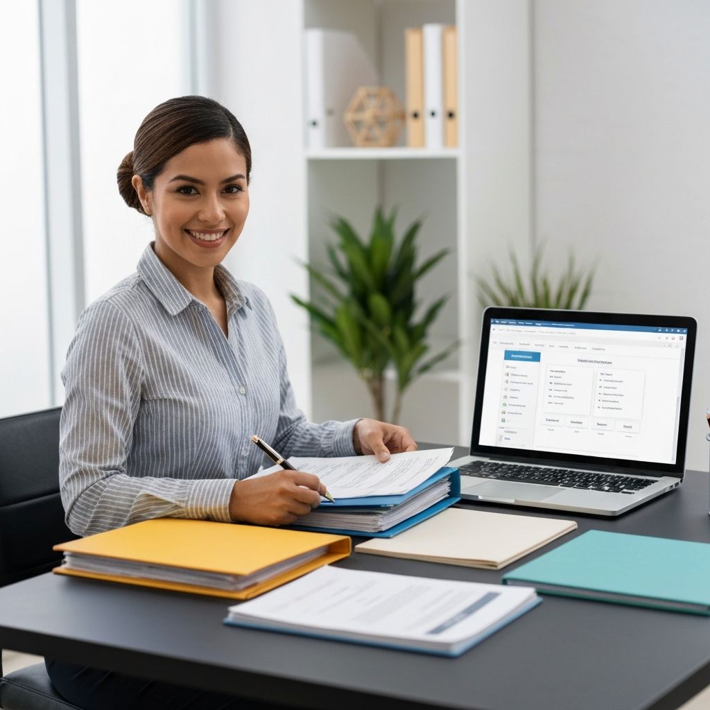 Organizzazione di file e candidature su scrivania HR