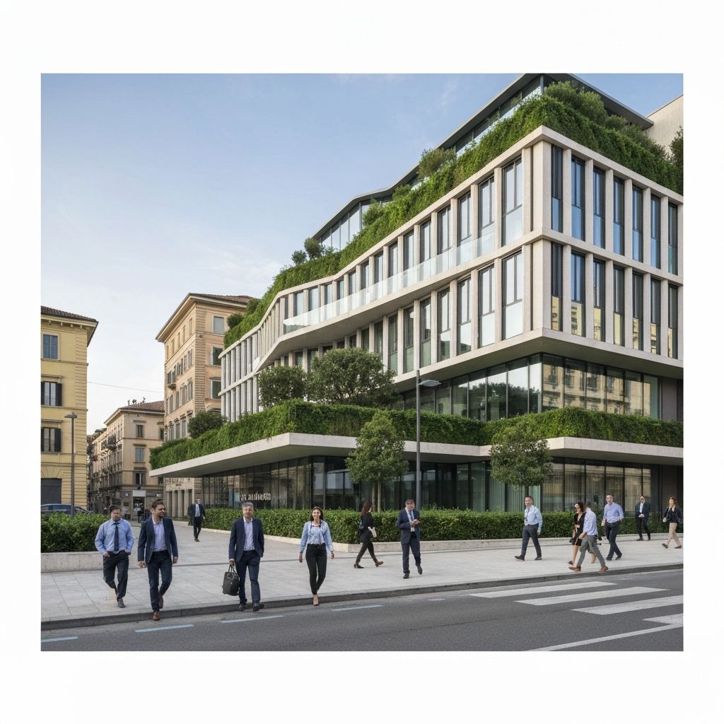 Sede aziendale moderna in contesto urbano professionale